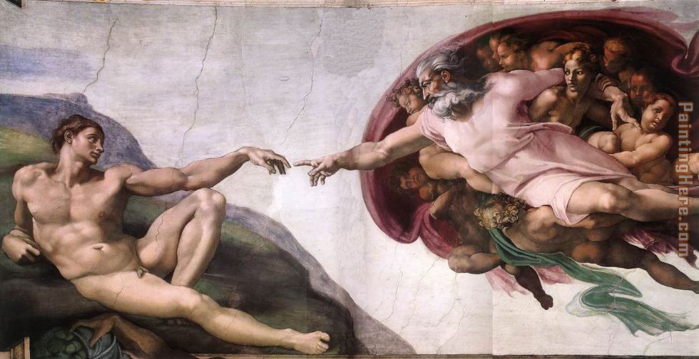 The Creation of Adam painting - Michelangelo Buonarroti The Creation of Adam art painting